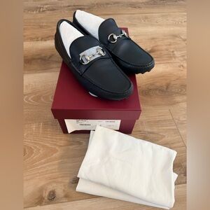 Gucci Men's Black Leather Horsebit Drivers
